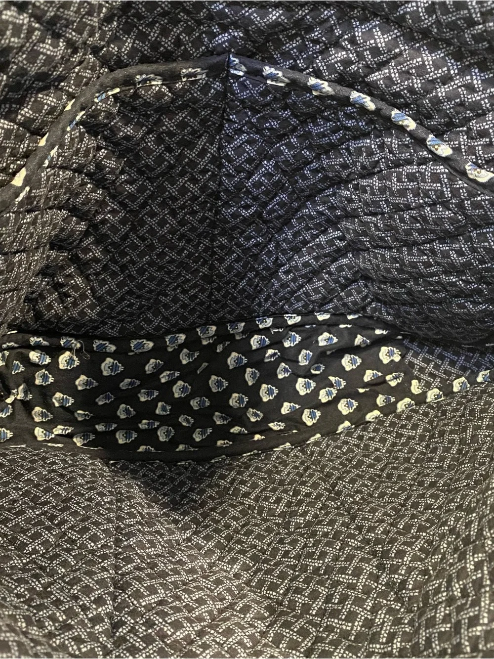 Vera Bradley Quilted Navy Blue Paisley Laptop Messenger Bag